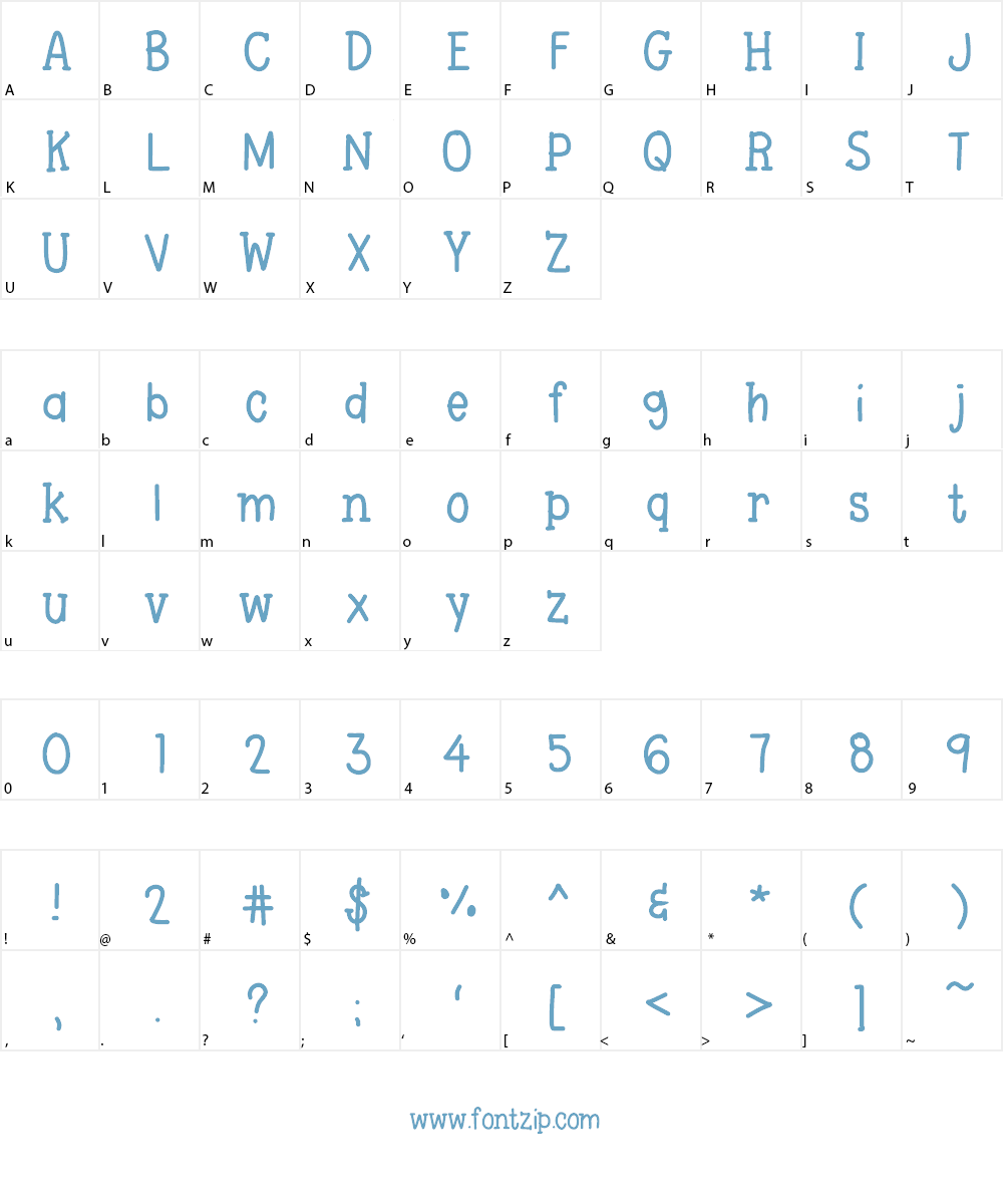 DPTypewritten Font Character